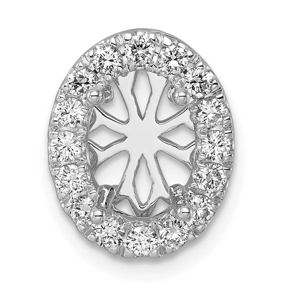 Lab Grown VS/SI FGH Diamond Oval Halo Complete Pendant 14k White Gold, PM10287-200-CWLG,