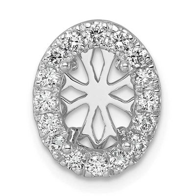 Lab Grown VS/SI FGH Diamond Oval Halo Complete Pendant 14k White Gold, PM10287-200-CWLG,