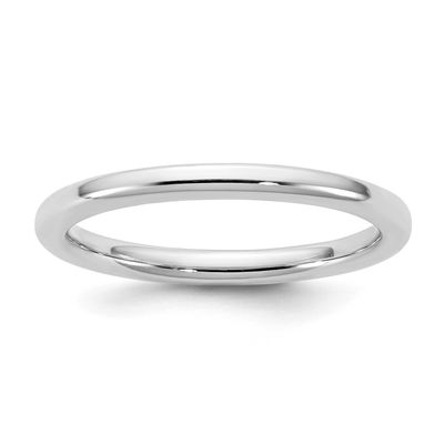 2mm European Comfort Fit Band 14k White Gold, WECF020-7.5,
