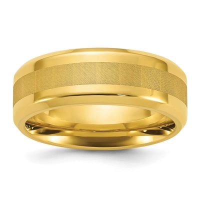 Yellow IP-plated Brushed Center 8mm Band Titanium Polished, TB545-11.5, 196904296141