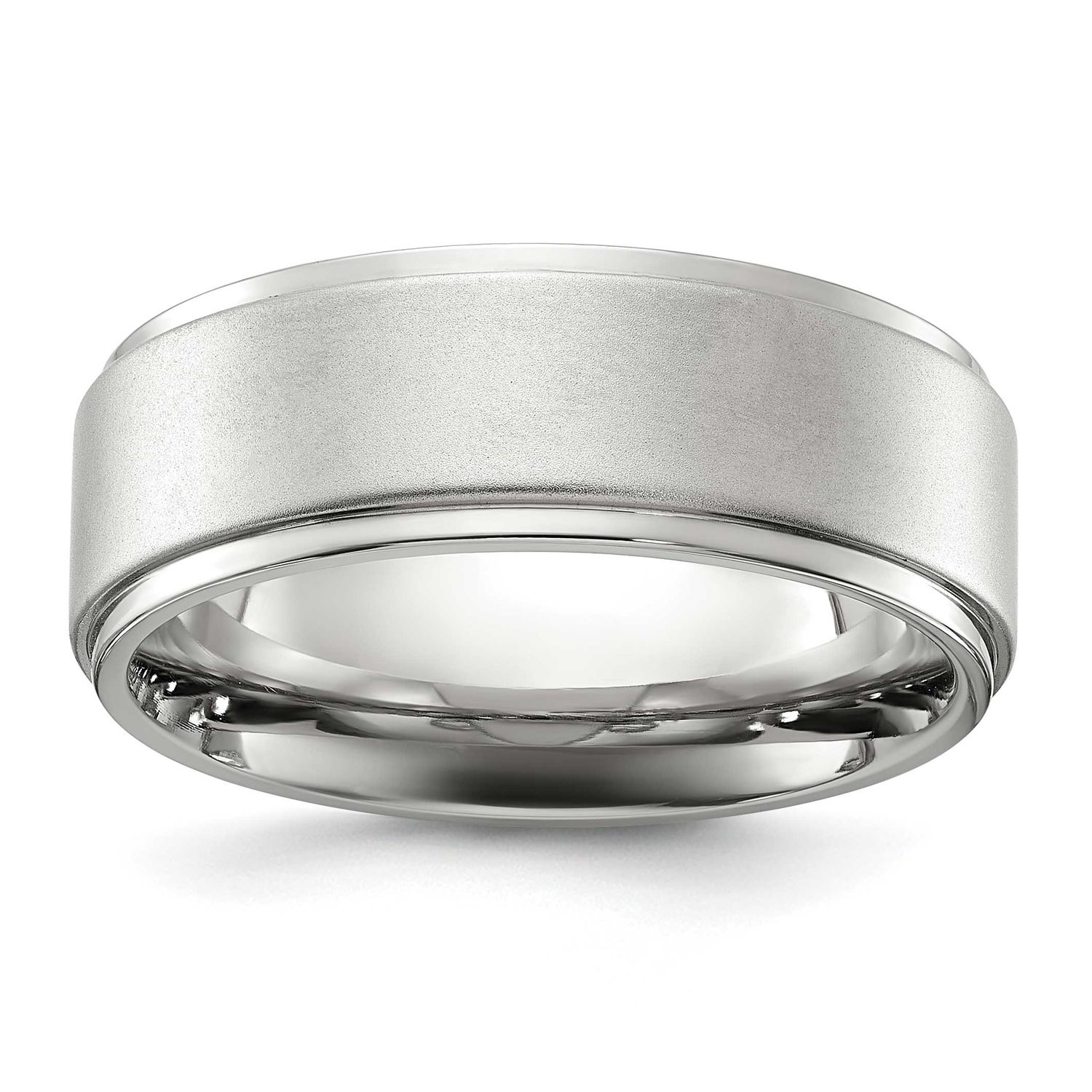 Brushed Center 8mm Band Stainless Steel Polished, SR745-10, 196904253052