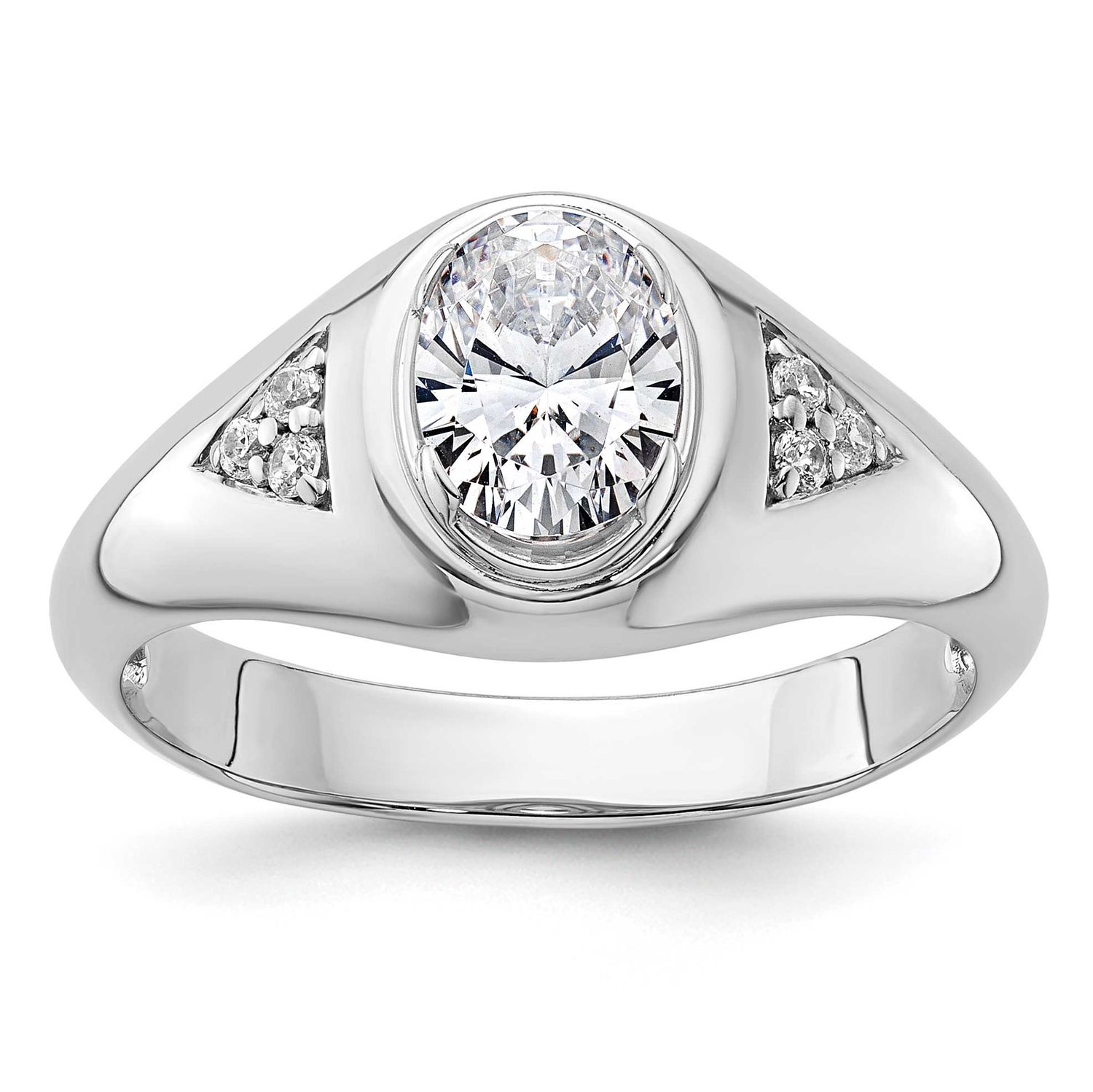 IBGoodman Men&#39;s Semi-mount Lab Grown VS/SI FGH Diamond Ring 14k White Gold, B220064-4WLG,