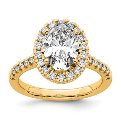 Oval Halo Engagement Lab Grown Diamond VS/SI FGH Semi Mount Ring 14k Gold, RM2058E-200-7LG,