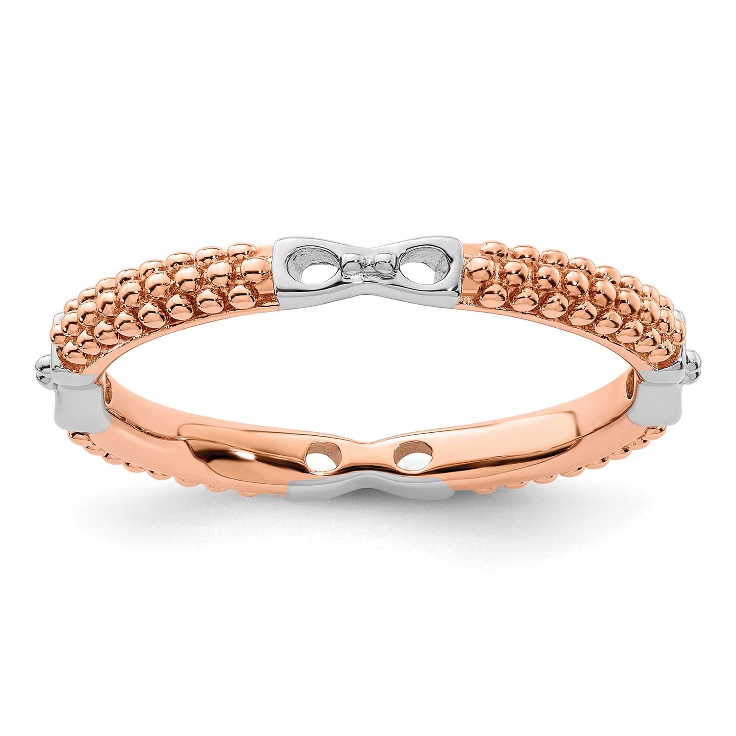 Polished Ring Sterling Silver Rose Gold-plated, QSK2038-9, 191101209420