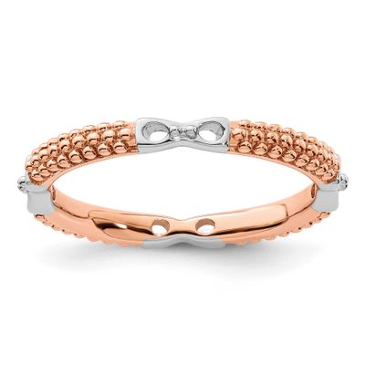 Polished Ring Sterling Silver Rose Gold-plated, QSK2038-9, 191101209420