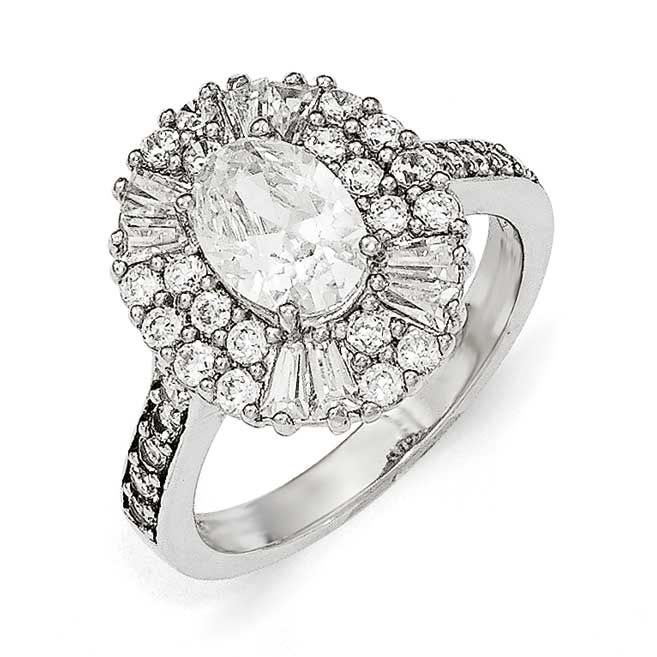 Cheryl M CZ Ring Sterling Silver, QCM1333-7, 191101475931