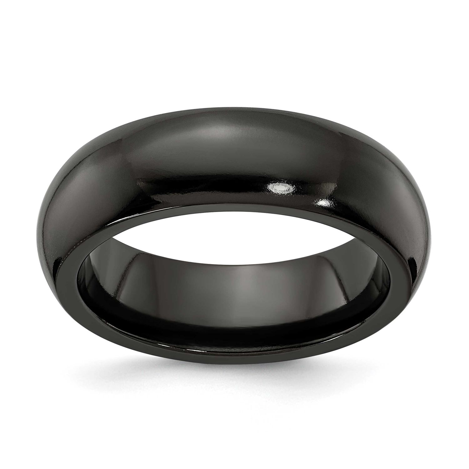 Edward Mirell Black Ti Domed 7mm Band Titanium, EMR123-7MM-8,