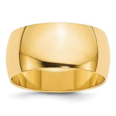 9mm Half Round Band 10k Gold, 1HR090-9.5,