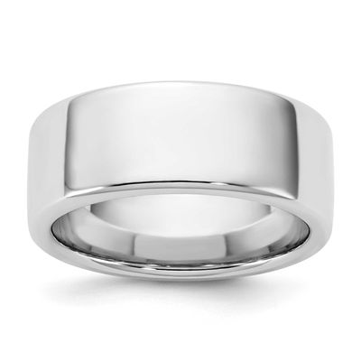 8mm European Comfort Fit Band 14k White Gold, WECF080-4,