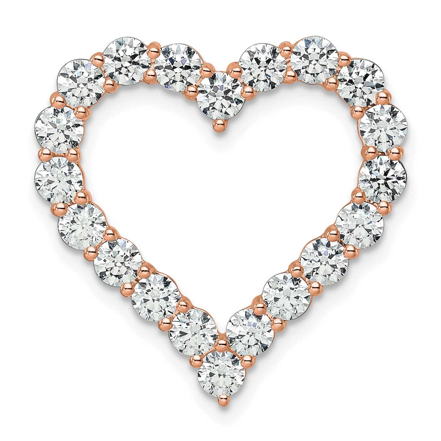 Lab Grown Diamond 3ctw VS/SI FGH Heart Pendant 14k Rose Gold, PM10444-RLG,