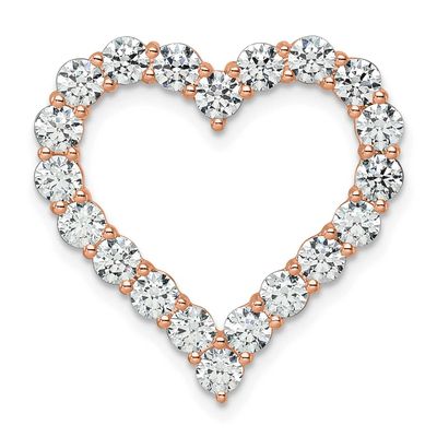 Lab Grown Diamond 3ctw VS/SI FGH Heart Pendant 14k Rose Gold, PM10444-RLG,