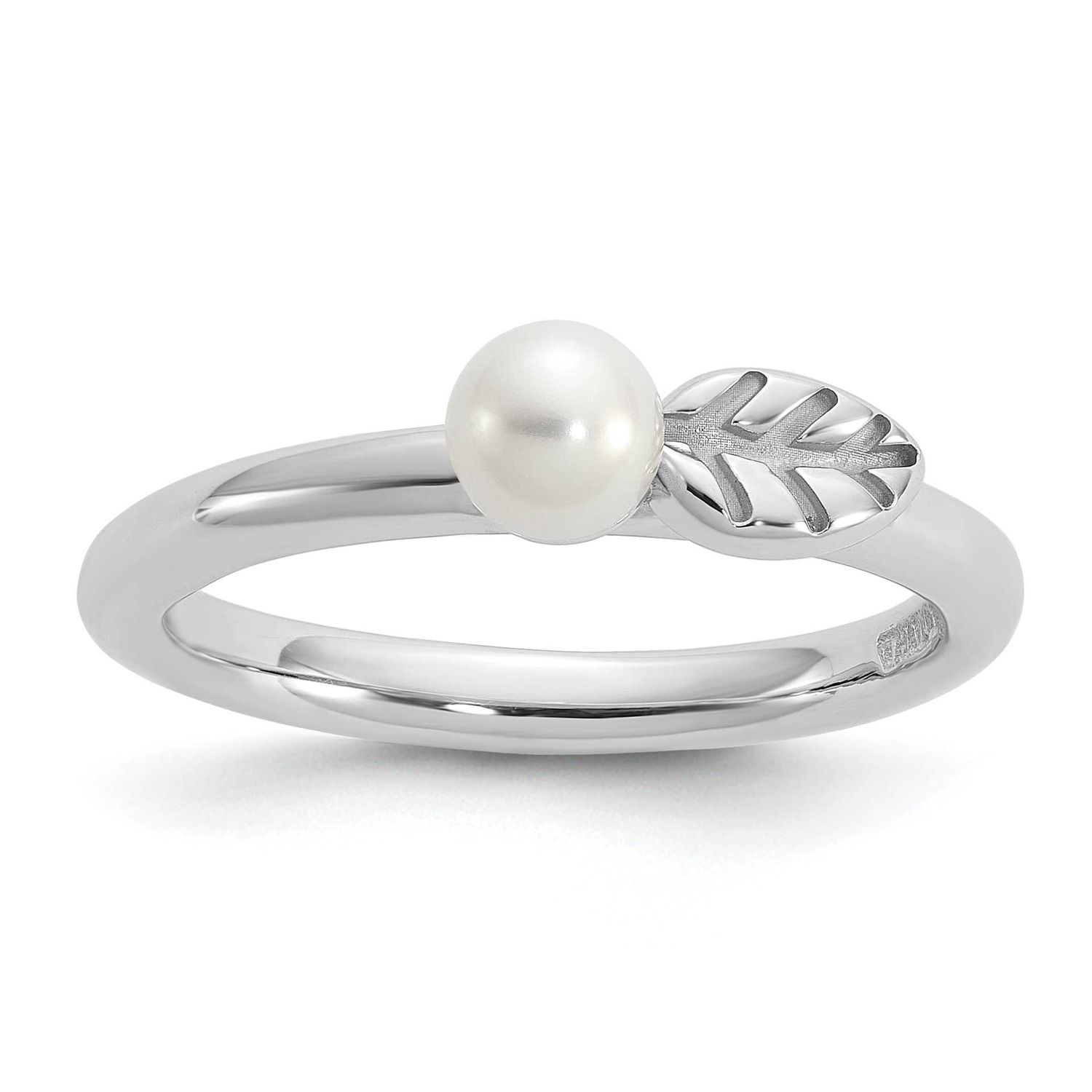 4-5mm FWC Pearl Ring Sterling Silver Rhodium-plated, QSK2279-6,
