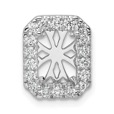 Lab Grown VS/SI FGH Diamond Radiant Halo Semi-mount Pendant 14k White Gold, PM10288-200-WLG,