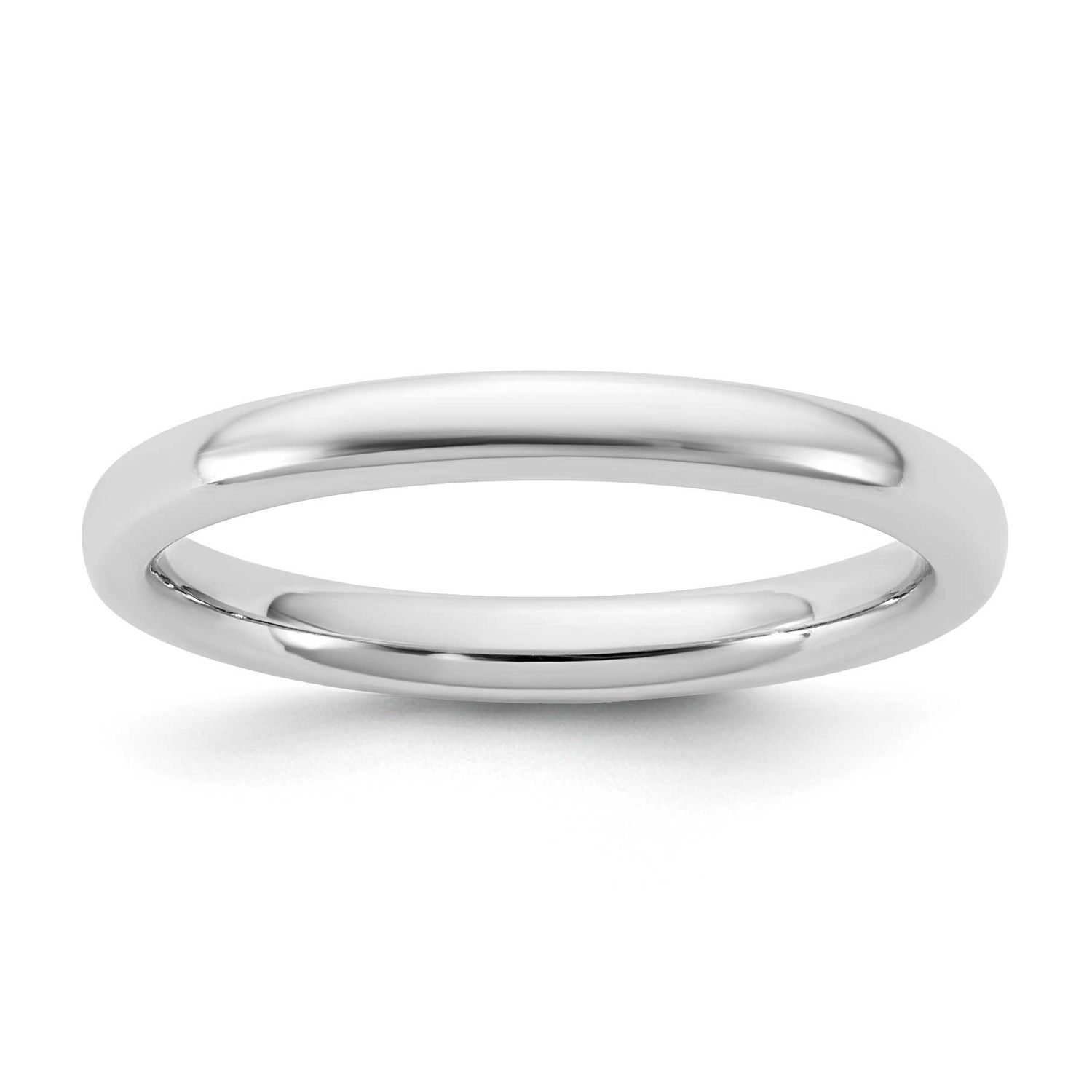 2.5mm European Comfort Fit Band 14k White Gold, WECF025-8.5,