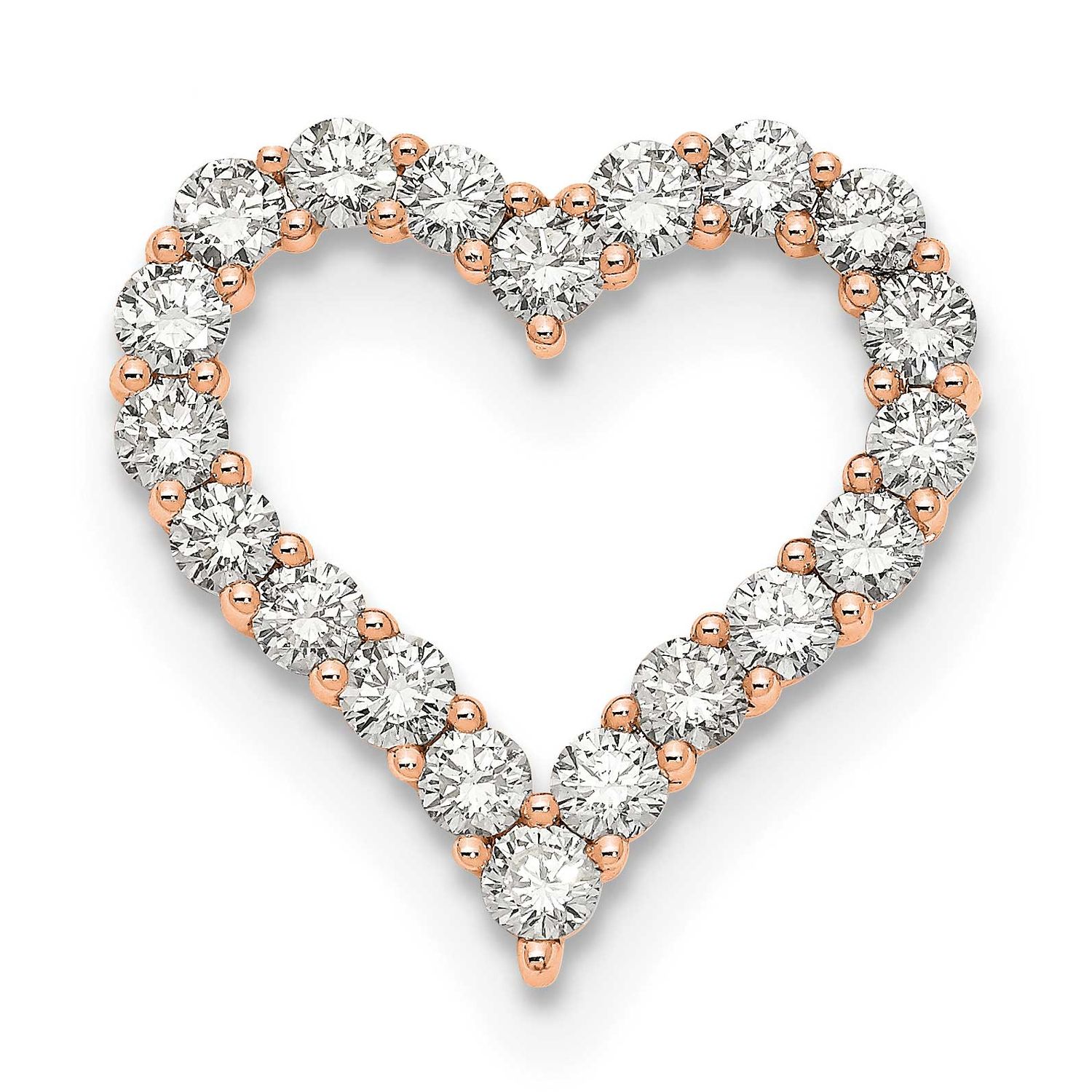 Lab Grown Diamond VS/SI FGH Heart Pendant 14k Rose Gold, PM10443-RLG,