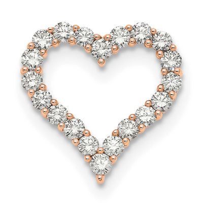 Lab Grown Diamond VS/SI FGH Heart Pendant 14k Rose Gold, PM10443-RLG,