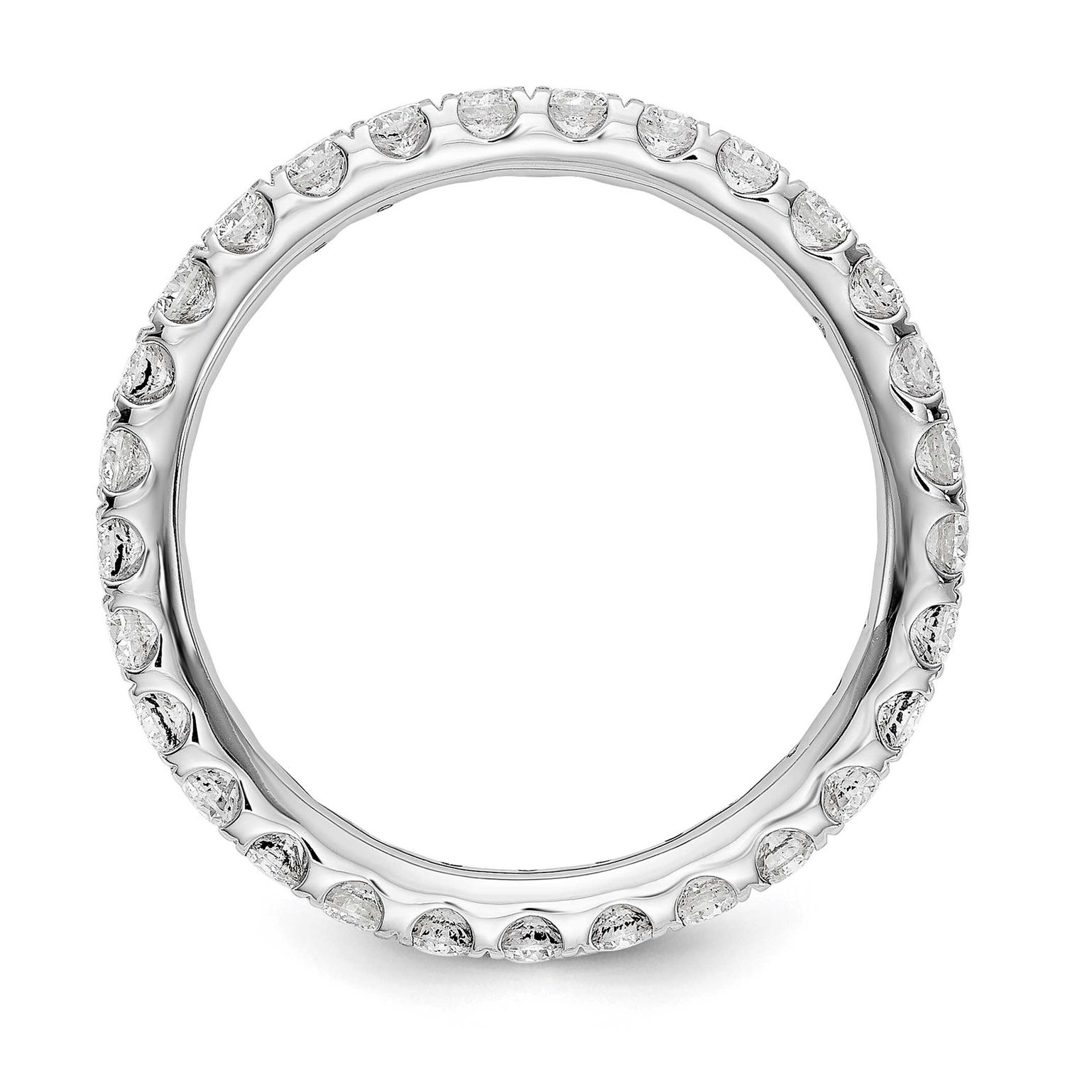 Polished U Shared Prong 1ct Diamond Eternity Band 14k White Gold, ET0005-100-425W4, 196904328651