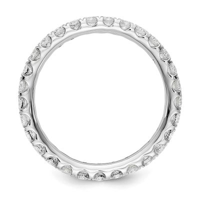 Polished U Shared Prong 1ct Diamond Eternity Band 14k White Gold, ET0005-100-425W4, 196904328651