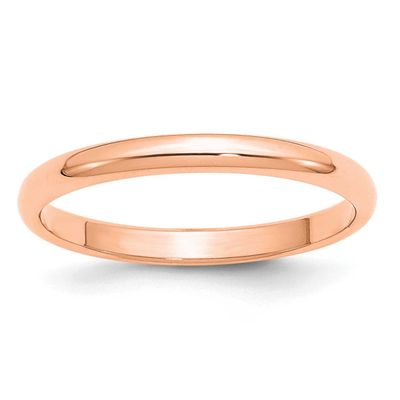 2.5mm Half Round Band 14k Rose Gold, RHR025-6.5,
