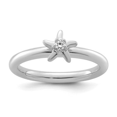 Diamond Starfish Ring 14k White Gold, SK2184-7, 196904274477