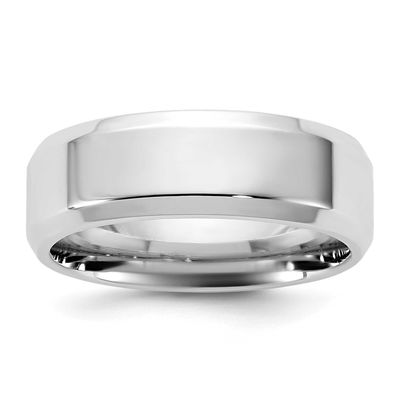 6.5mm Bevel Edge Comfort Fit Band 10k White Gold, 1WBEC065-14,