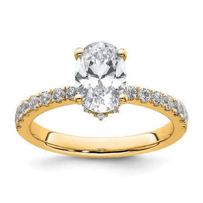 Lab Grown Diamond VS/SI FGH S/M Oval Engagement Ring 14k Gold, RM6302EO-150-LG,