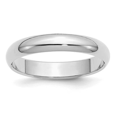 4mm Half-Round Band Sterling Silver Rhodium-plated, QWH040RH-11.5, 883957196794