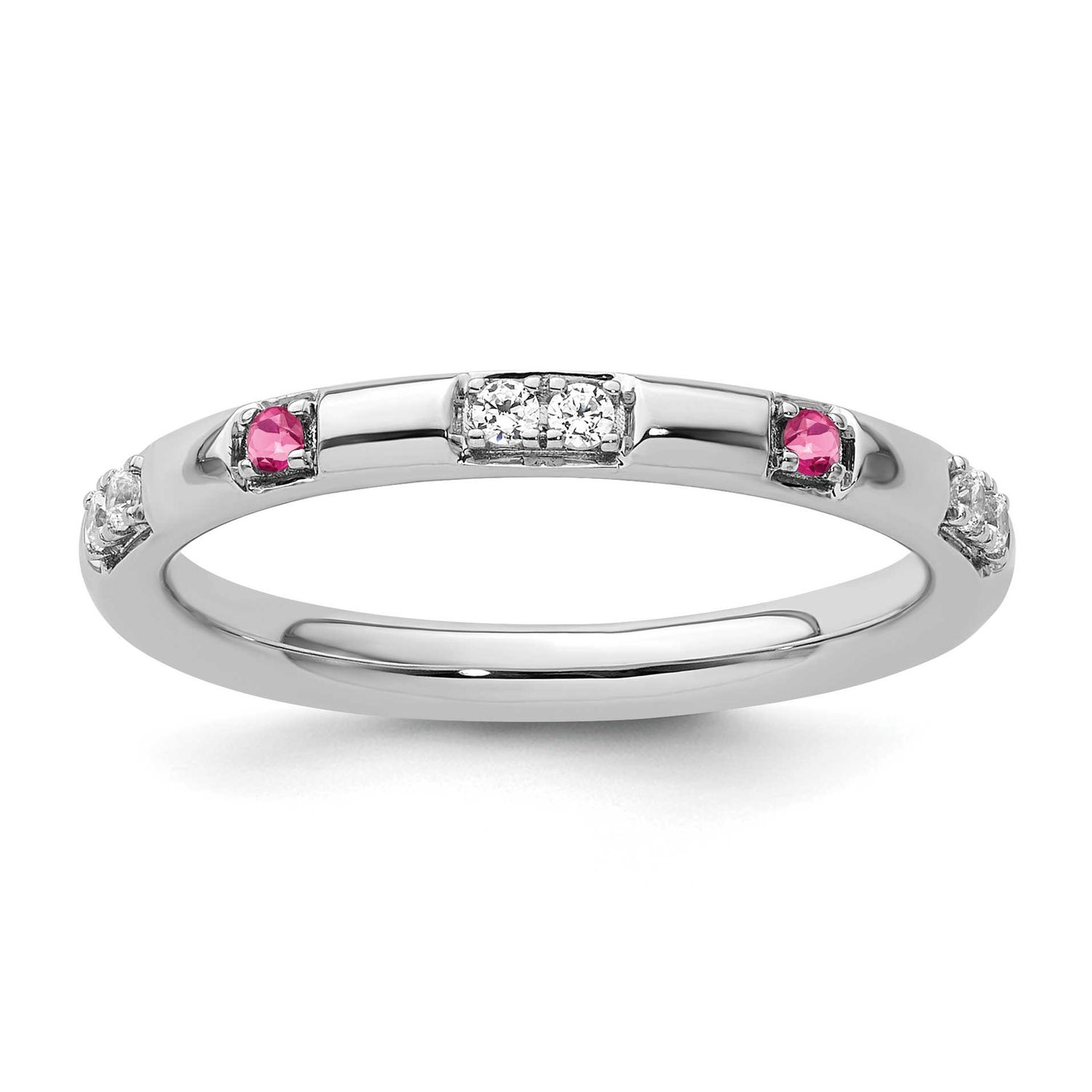 Pink Tourmaline and Diamond Ring 14k White Gold, SK2174-6,