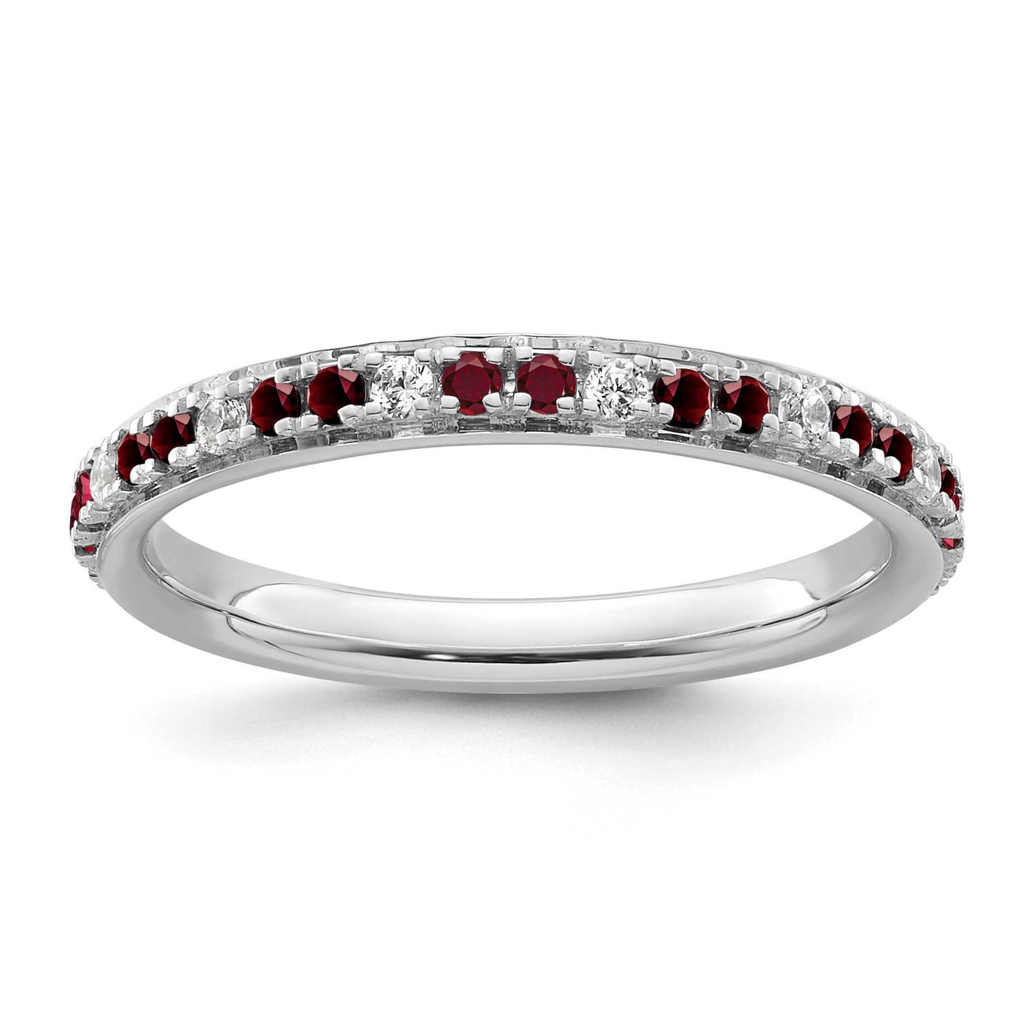 Created Ruby and Diamond Ring 14k White Gold, SK2205-6,