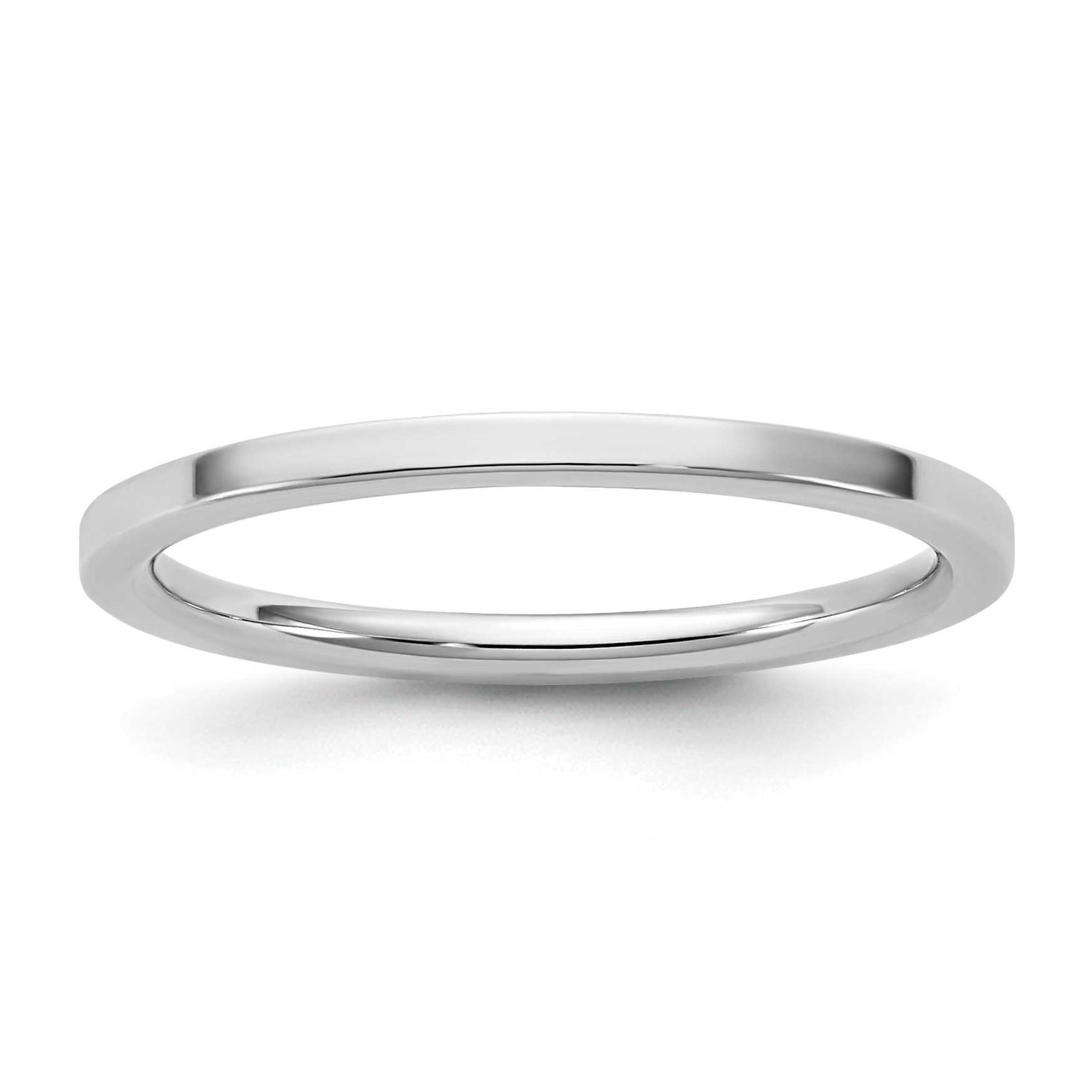 1.5mm Standard Flat Comfort Fit Band 14k White Gold, WFLC015-9.5,