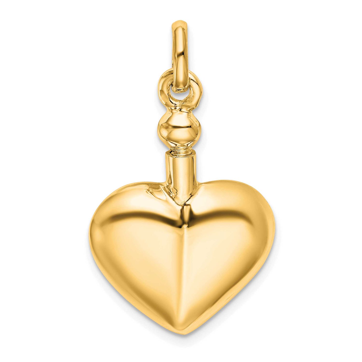 Gold-Tone Polished Screw Top Ash Holder Pendant Sterling Silver, QC9177GP,
