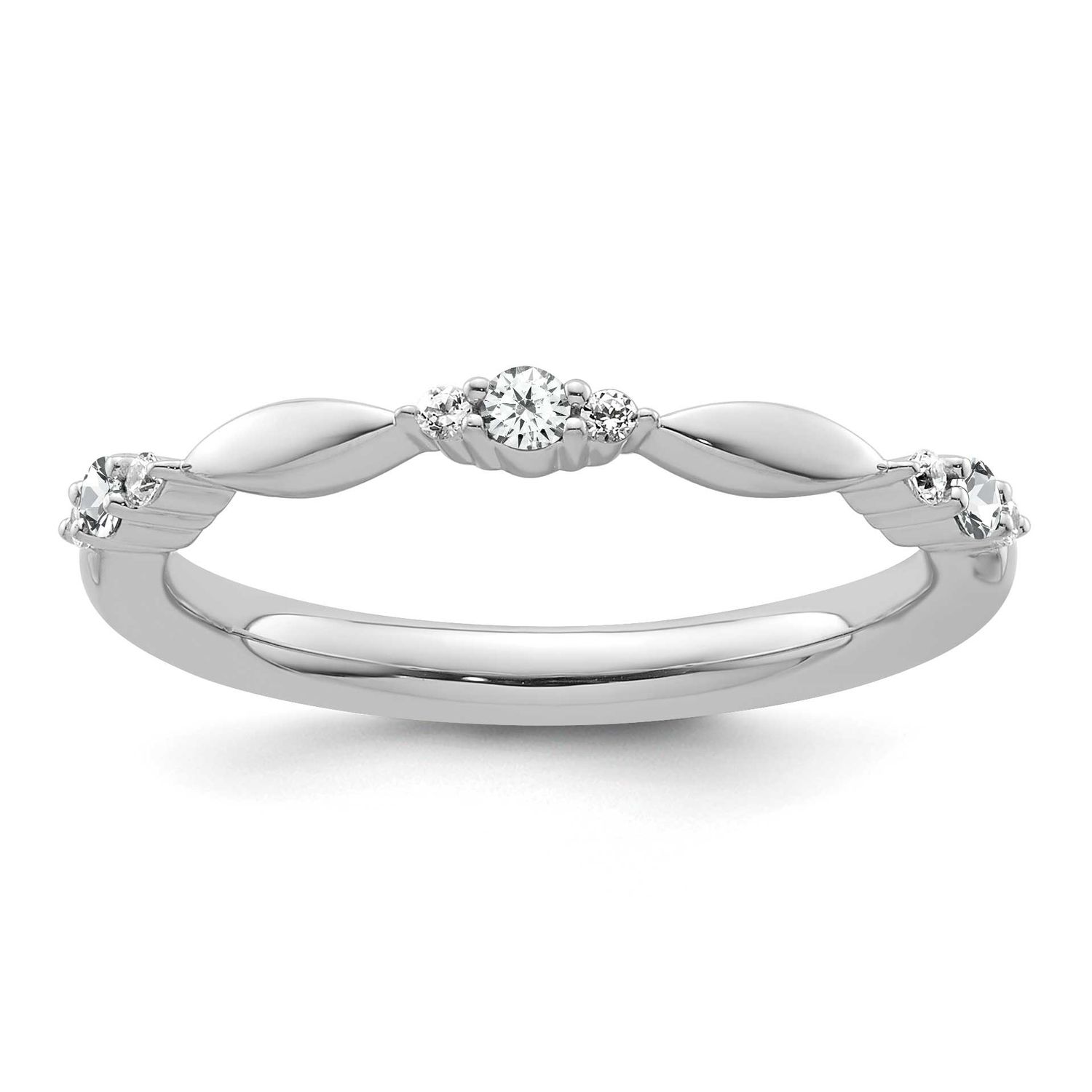 White Topaz and Diamond Ring 14k White Gold, SK2156-6,