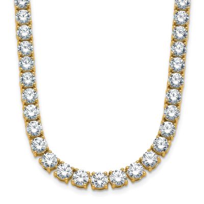 24 Inch Lab Grown VS DEF Round Diamond Straight Necklace 14k Gold, PM10327-LD-24,