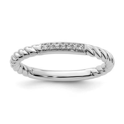 Diamond Twisted Ring 14k White Gold, SK2114-6,