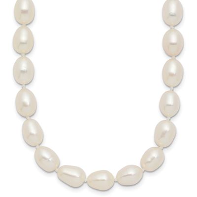 7-8mm White Rice Freshwater Cultured Pearl 20 inch Necklace 14k Gold, XF525-20,
