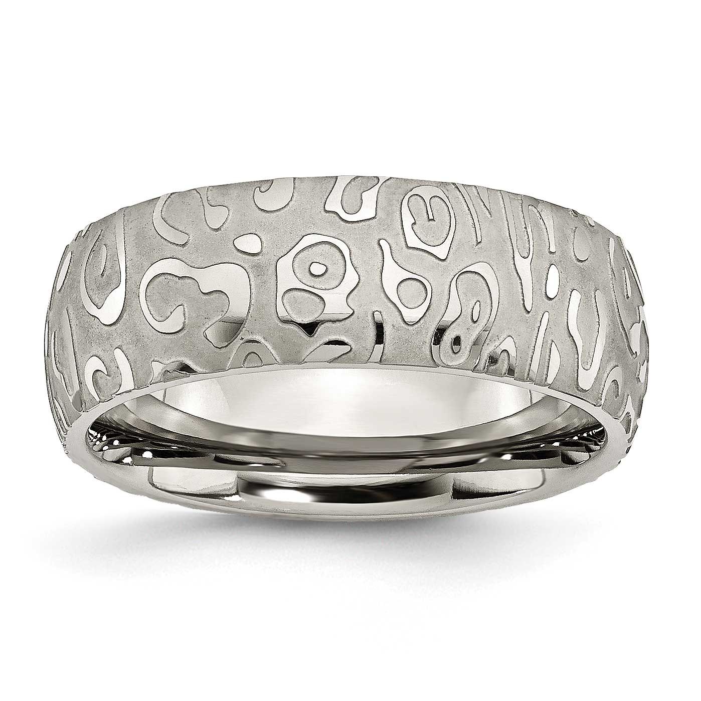Textured 8mm Band Titanium Brushed and Polished, TB276-9.5, 886774054544