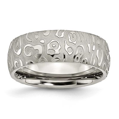 Textured 8mm Band Titanium Brushed and Polished, TB276-9.5, 886774054544