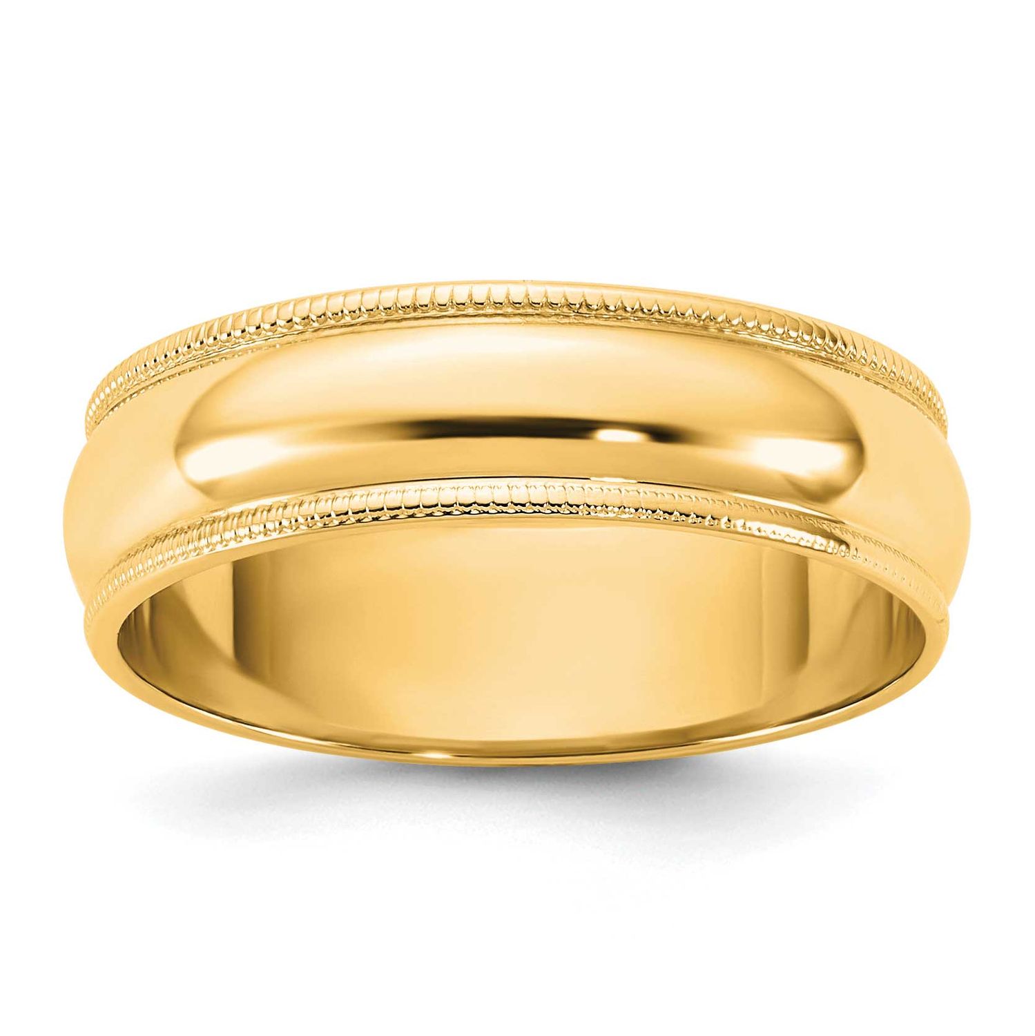 5.5mm Milgrain Half Round Band 10k Gold, 1ML055-6,