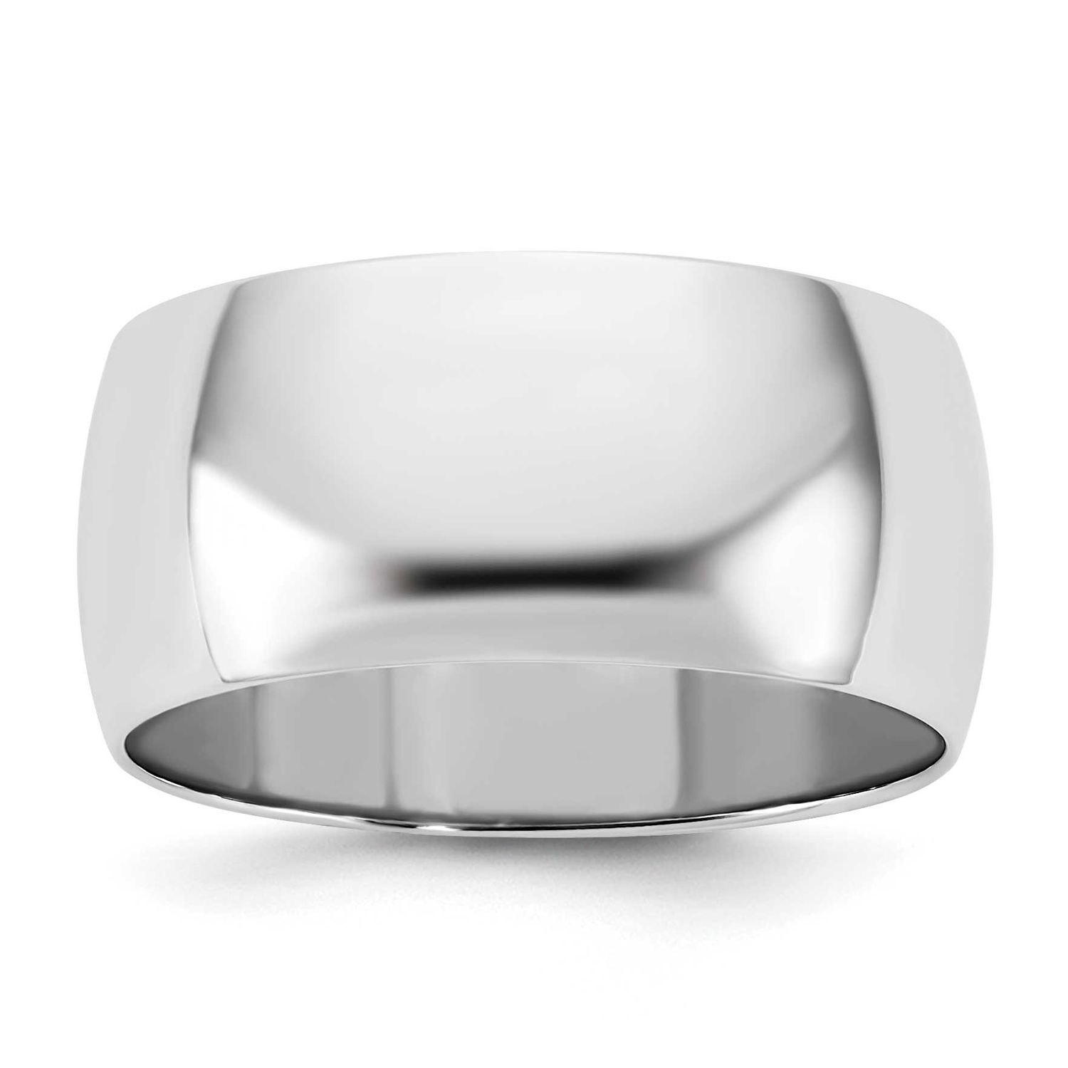 9mm Half Round Band 14k White Gold, WHR090-10.5,