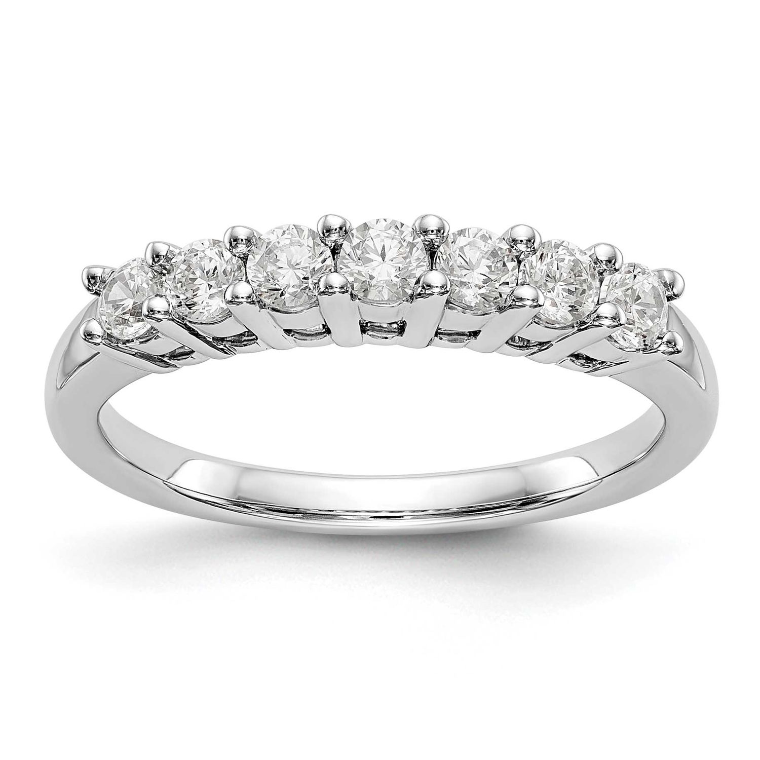 7-Stone Shared Prong 1/2 carat Complete Round Diamond Band 14k White Gold, RM3295B-049-WAA, 1969043