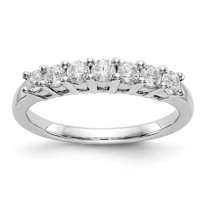 7-Stone Shared Prong 1/2 carat Complete Round Diamond Band 14k White Gold, RM3295B-049-WAA, 1969043