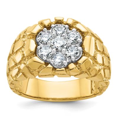 IBGoodman Men&#39;s Complete Lab Grown VS/SI FGH Diamond Nugget Cluste Ring 14k Two-tone Gold, B55078-4