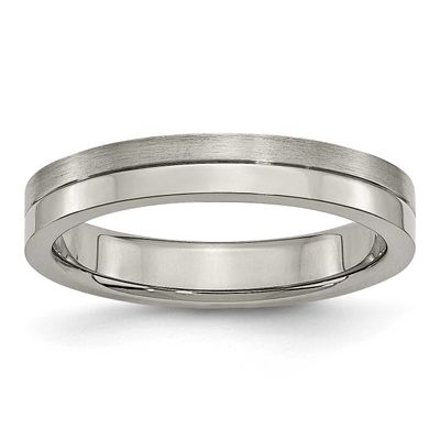 4mm Grooved Band Titanium Brushed and Polished, TB306-11.5, 886774392400
