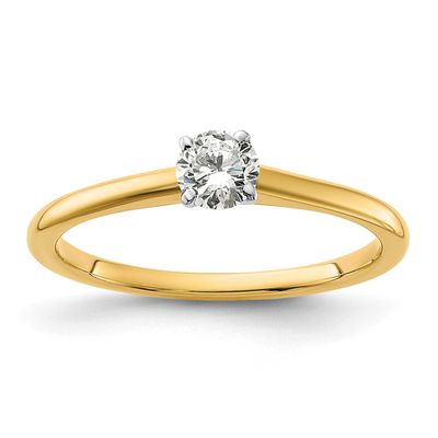 1/3 carat Round VS/SI DEF Lab Grown Diamond Solitaire 4 Prong Ring 14k Two-tone Gold, RM5965R-033-9