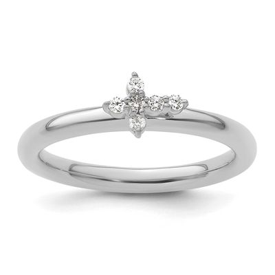 Diamond Cross Ring 14k White Gold, SK2190-5, 196904274293