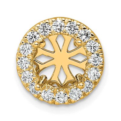 Lab Grown VS/SI FGH Diamond Round Halo Complete Pendant 14k Gold, PM4452-200-CLG,