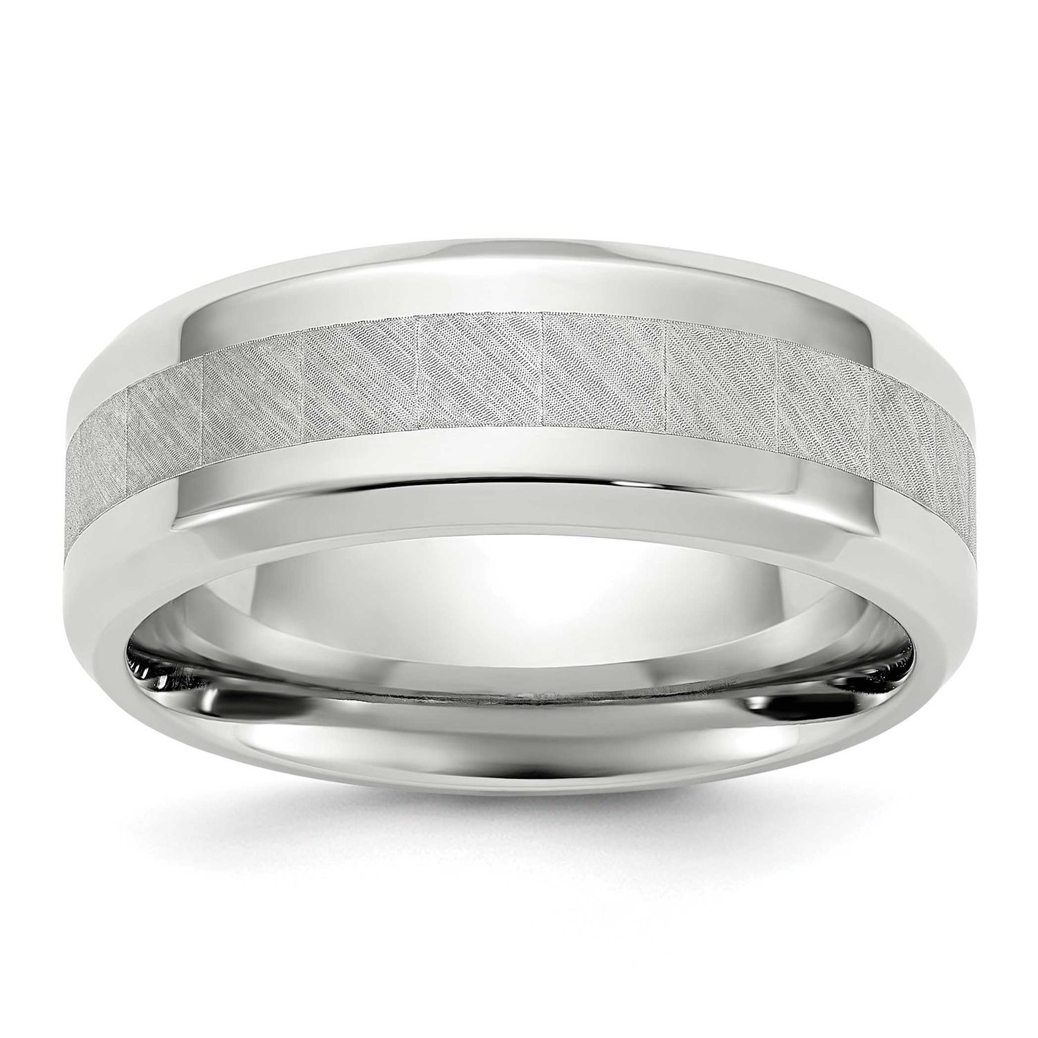 Brushed Center 8mm Band Stainless Steel Polished, SR728-11, 196904254325