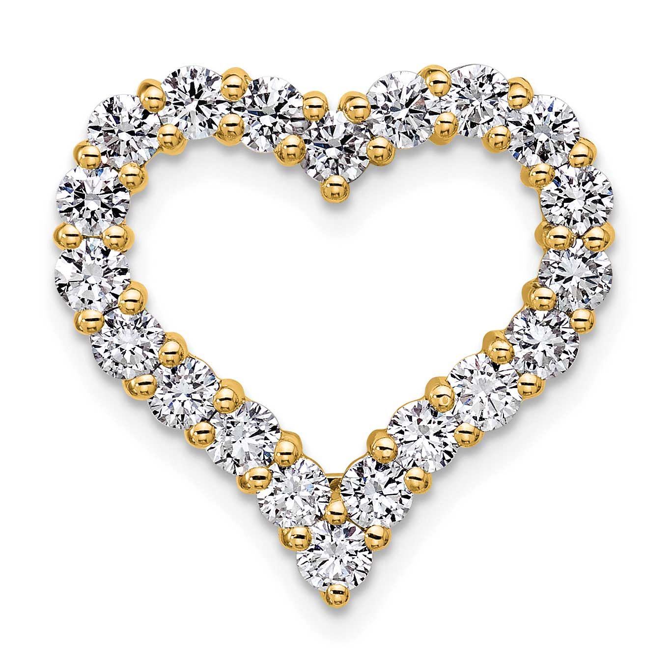 Lab Grown Diamond VS/SI FGH Heart Pendant 14k Gold, PM10442-LG,