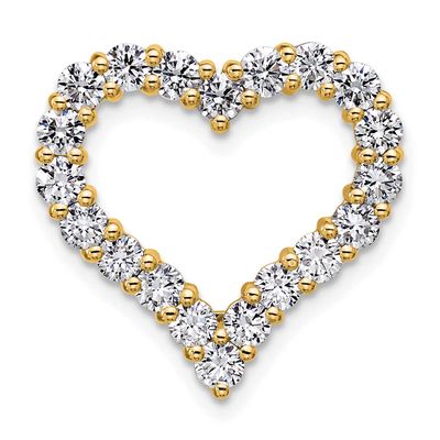 Lab Grown Diamond VS/SI FGH Heart Pendant 14k Gold, PM10442-LG,