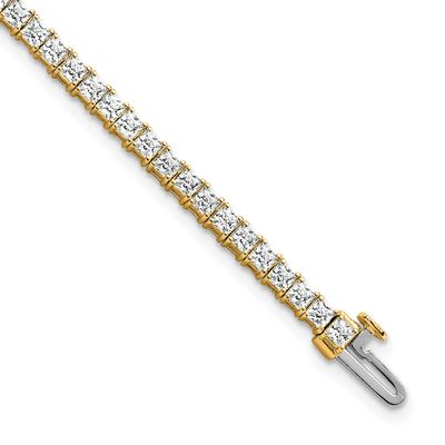 5.025 ctw. Lab Grown Diamond VS/SI FGH Princess Tennis Bracelet 14k Gold, BM10326-LG,